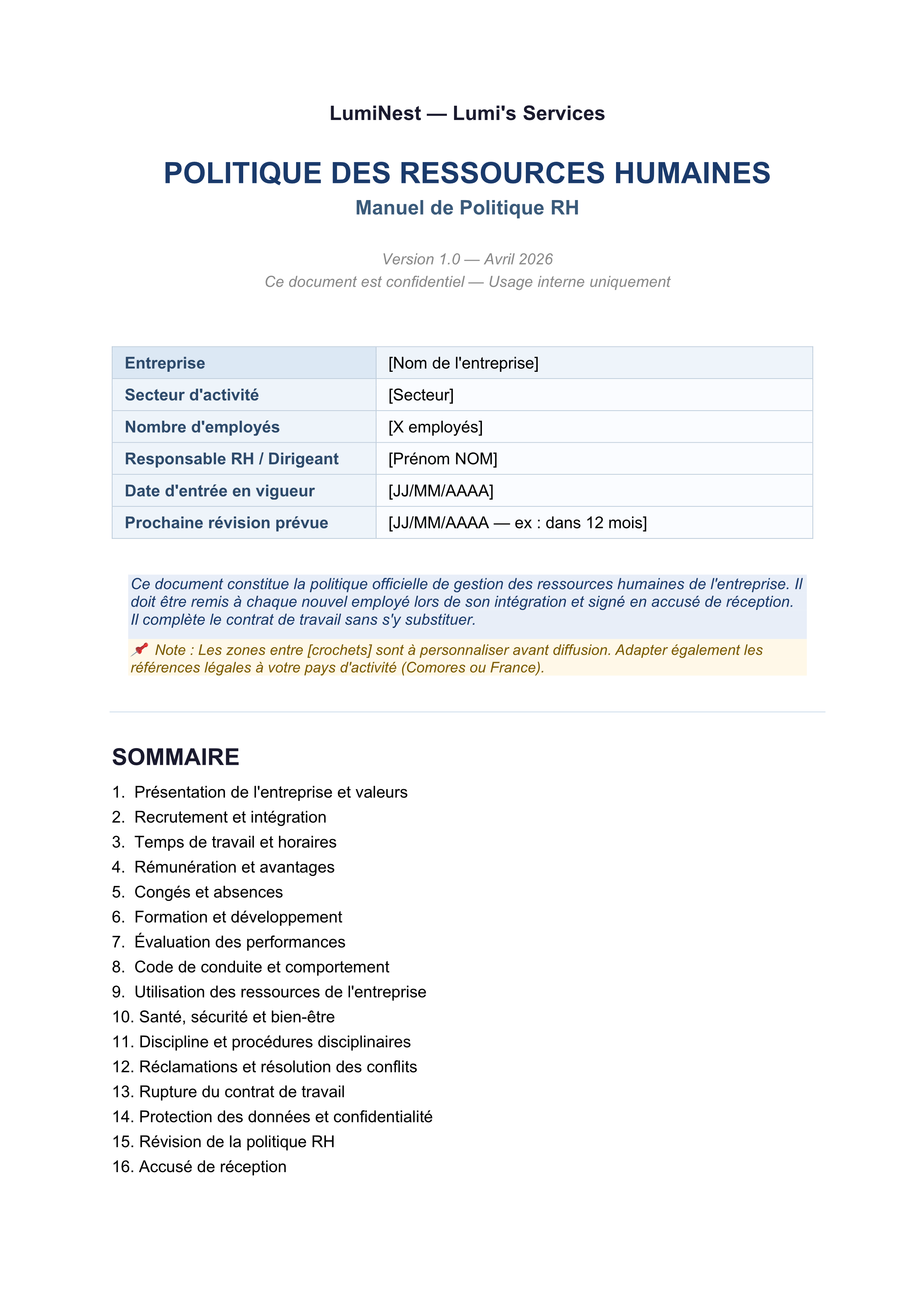 Politique RH